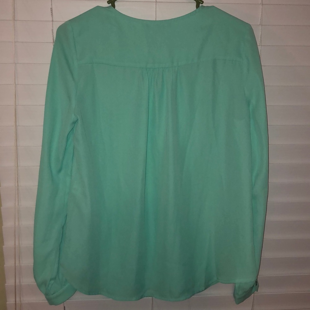 Turquoise Button-Up Blouse - Picture 2 of 3